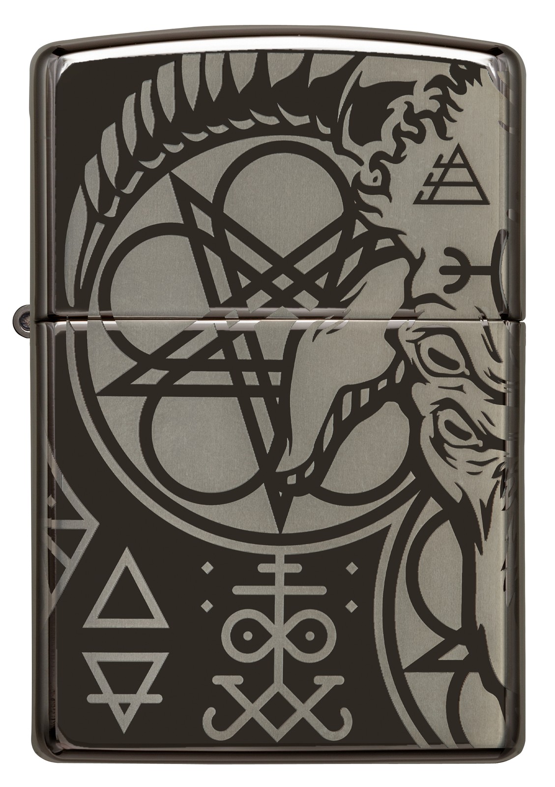 Zippo Occult Design High Polish Black Windproof Pocket Lighter, 24756-087085