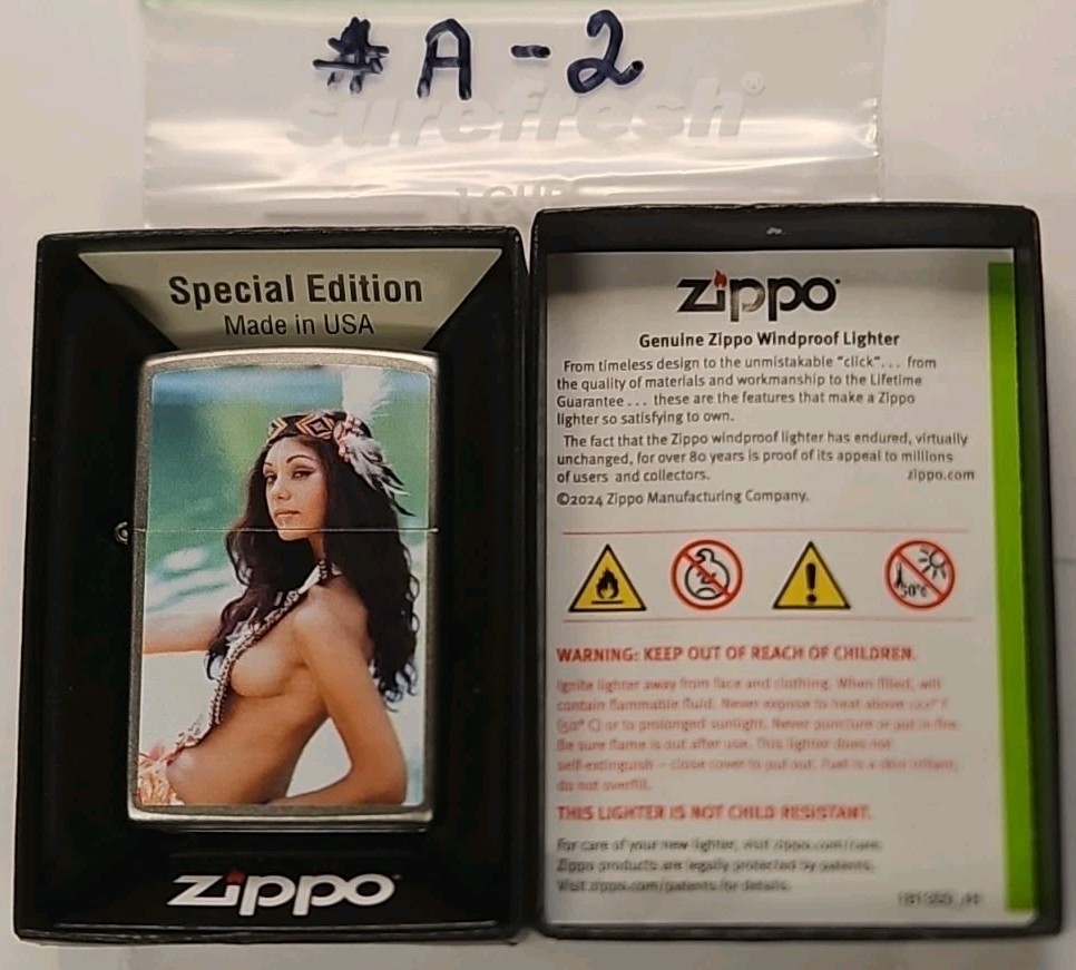 ZIPPO SPECIAL EDITION POCAHONTAS 1 SATAN CHROME FINISH LIGHTER NEW IN ORIG BOX