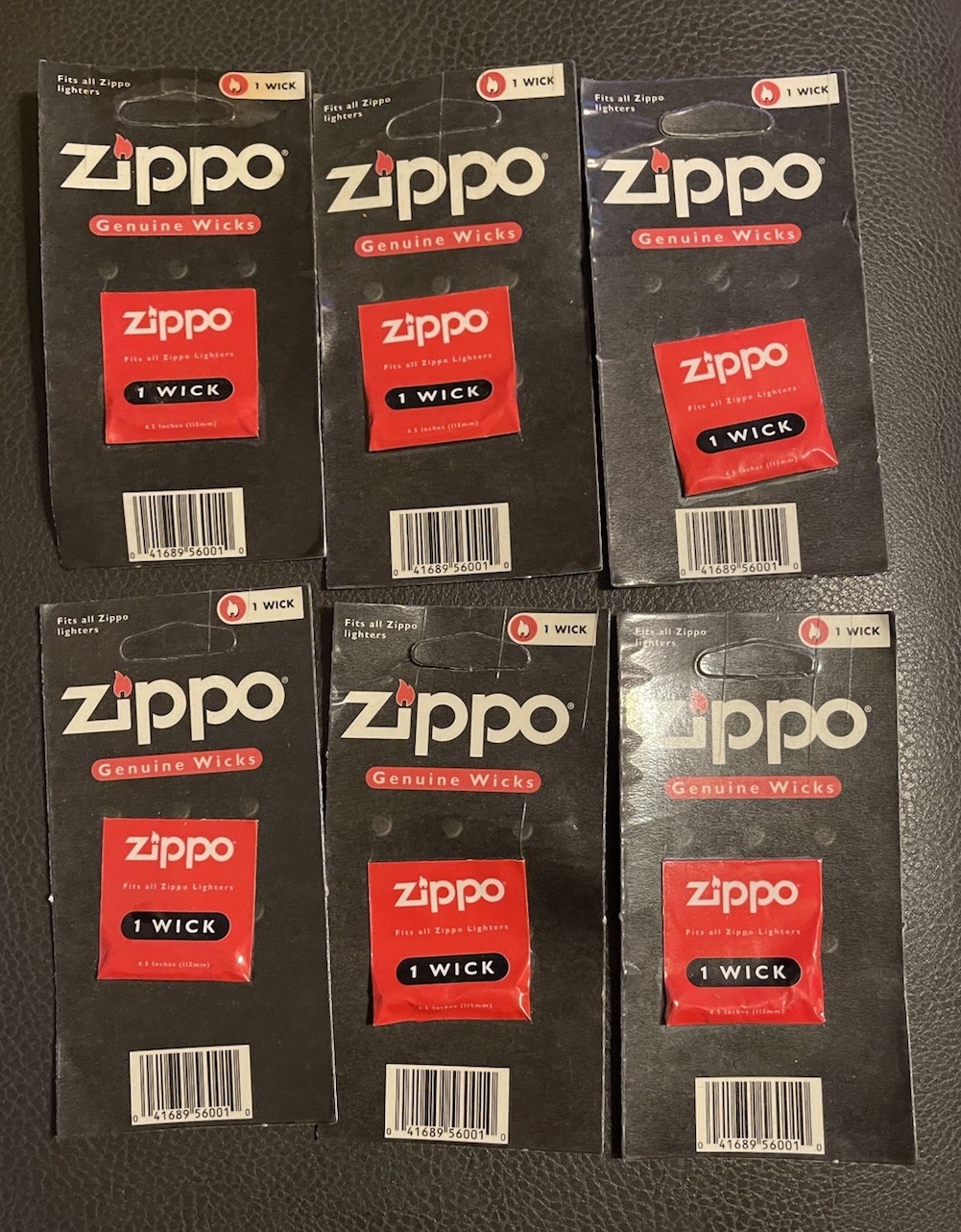 New Zippo Genuine NOS Wicks, each wick is 115mm, 4.5” Inches, Sealed Lot Of 6