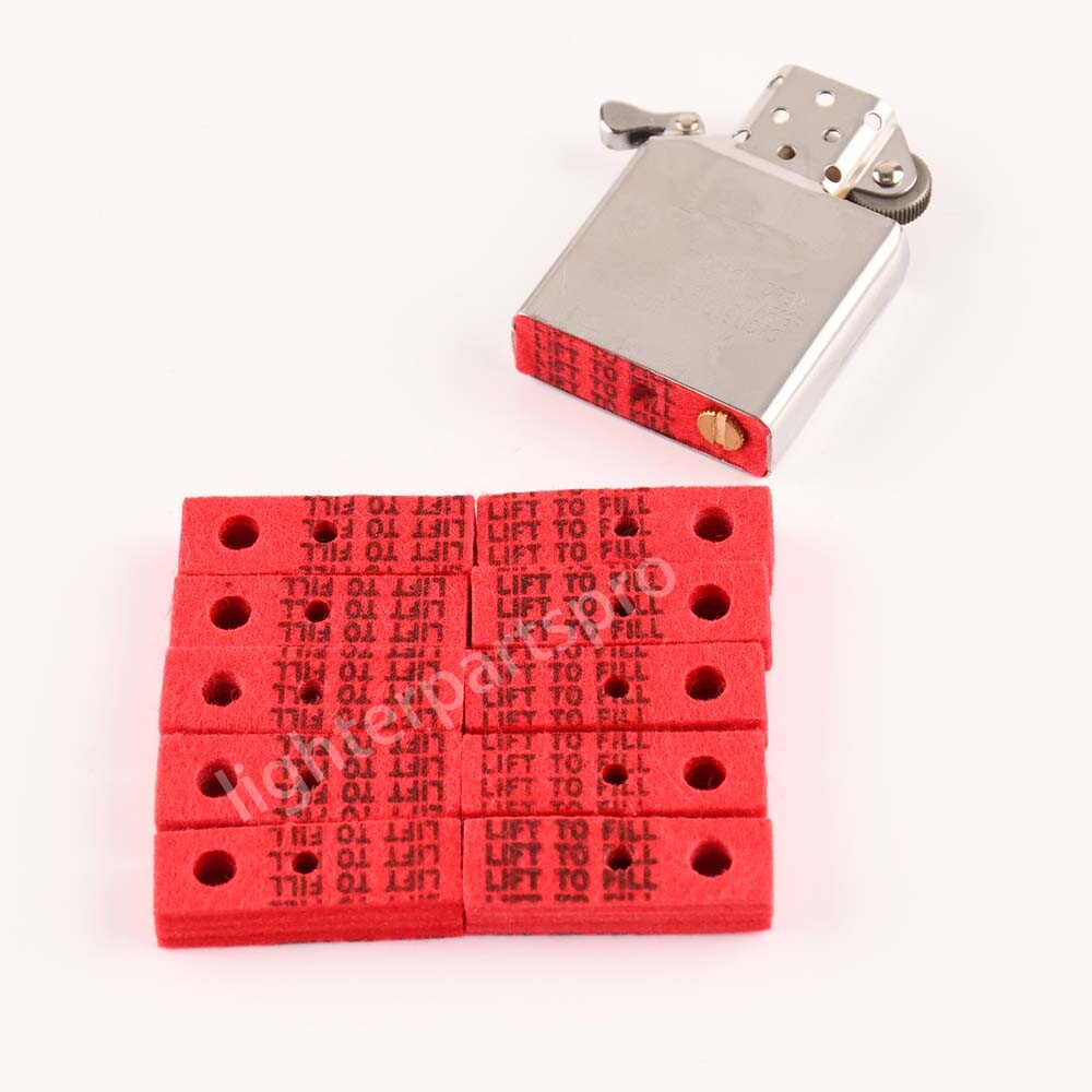10pcs high quality cotton red felt pad with black text for Zippo lighters