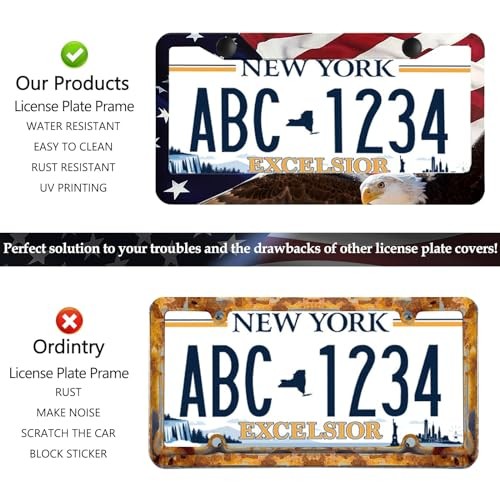 American Flag Eagle License Plate Frame Holder – 2 Pack American Flag Eagle B
