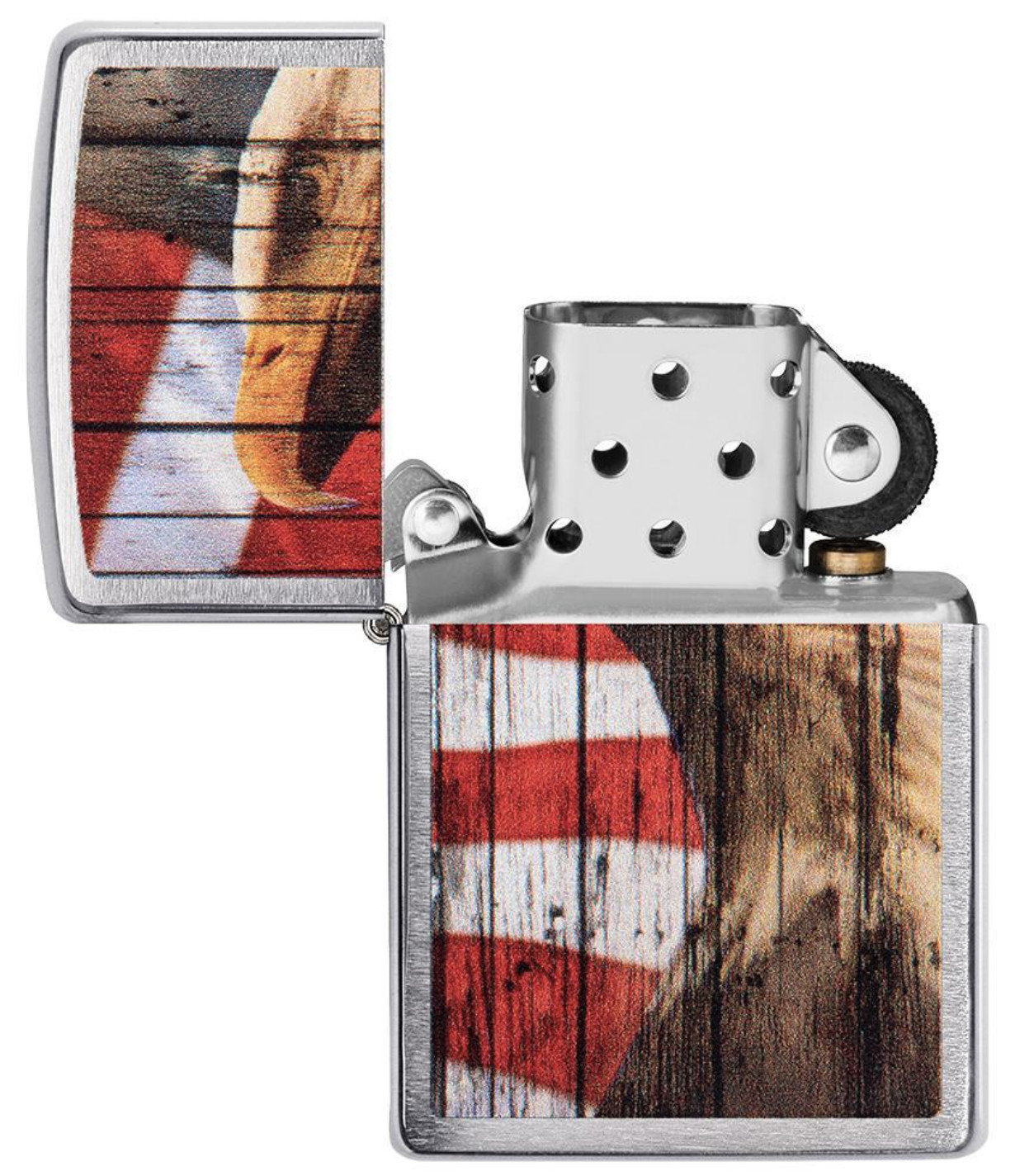 Zippo Windproof Patriotic Bald Eagle & U.S.A. Flag Lighter, 49133, New In Box