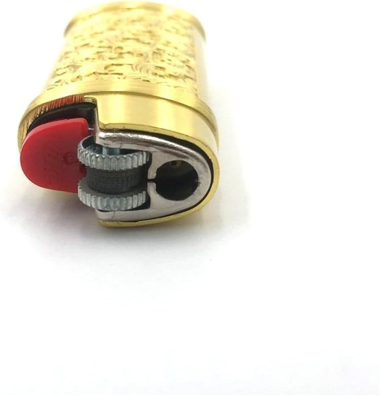 Gold Color Vintage Metal Lighter Case Cover Holder for Mini BIC Lighter J5