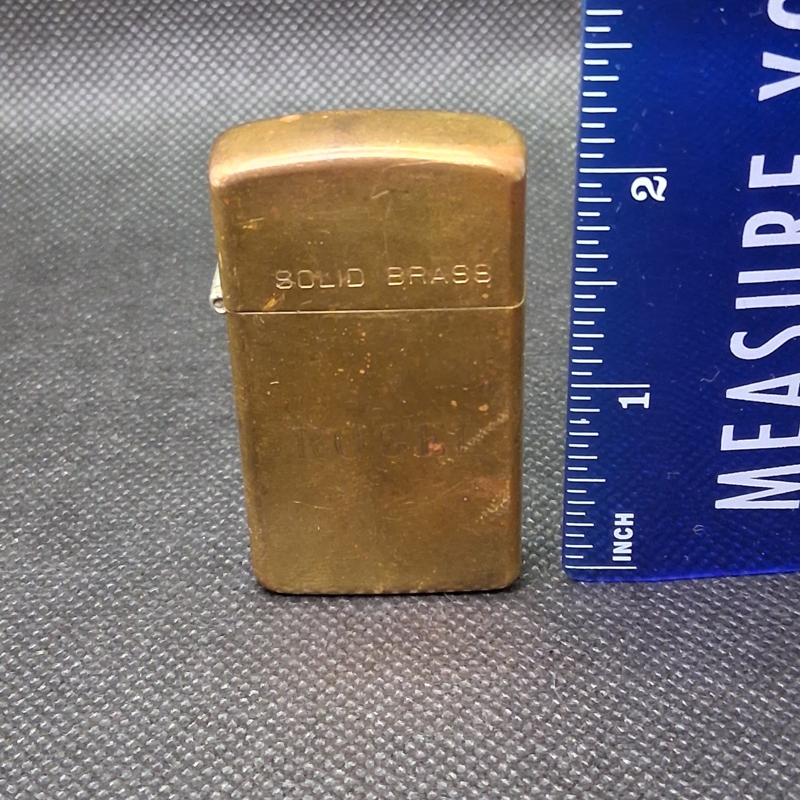 Zippo Solid Brass Lighter 1932-1989 Bradford, PA Collectible „ROGER“ Engraved