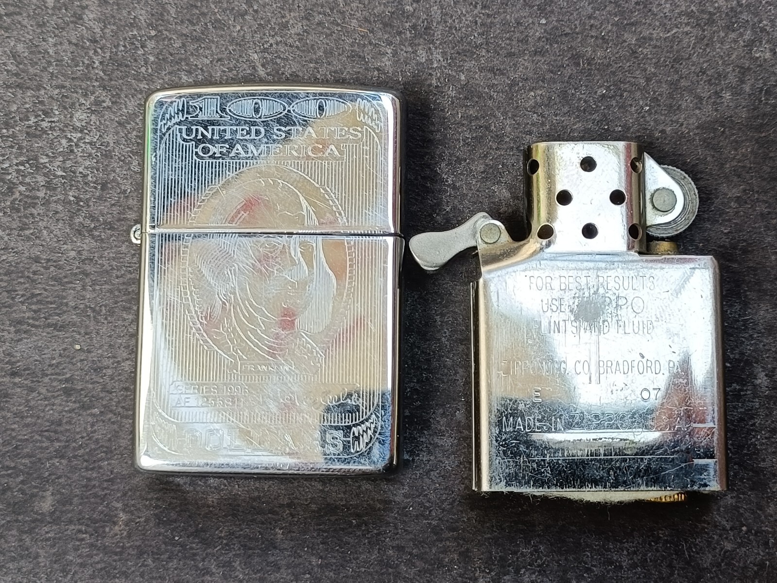 Old Vintage Rare Zippo Pocket Cigarette Lighter Made In U.S.A. Collectible