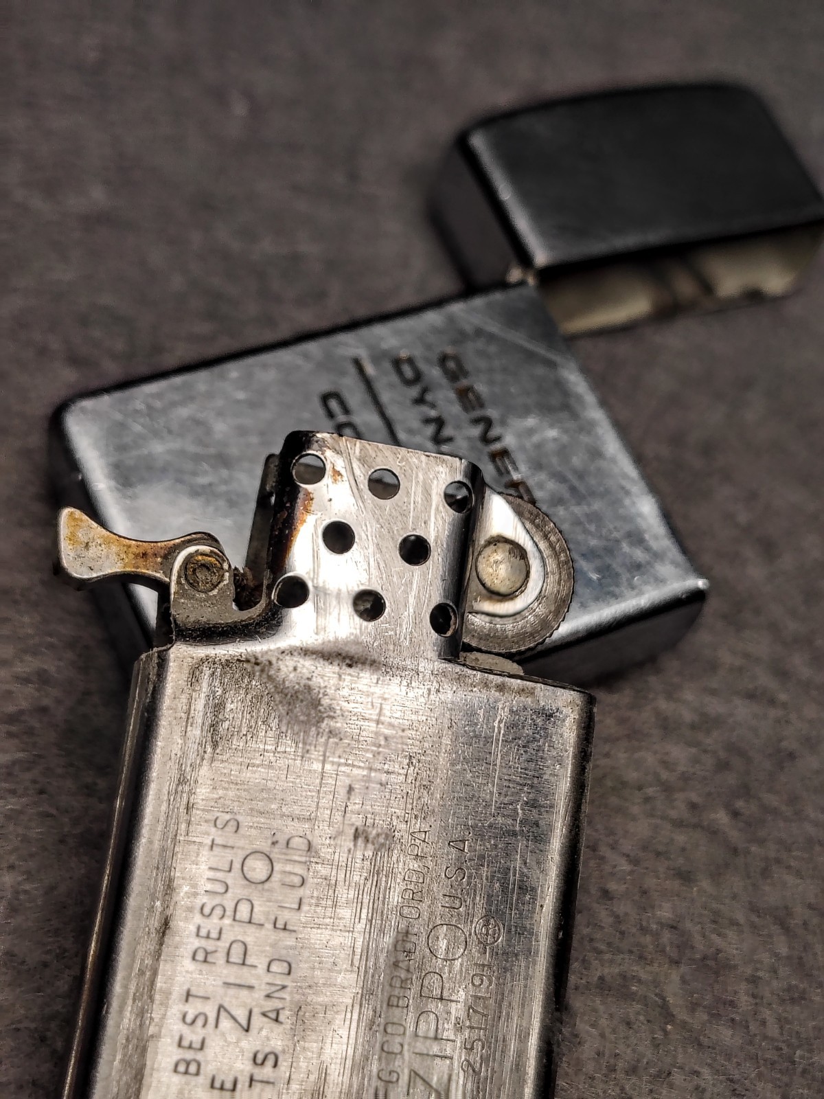 1964 Zippo Slim Clean Bottom 1-Dot General Dynamics Convair Aerospace Cold War