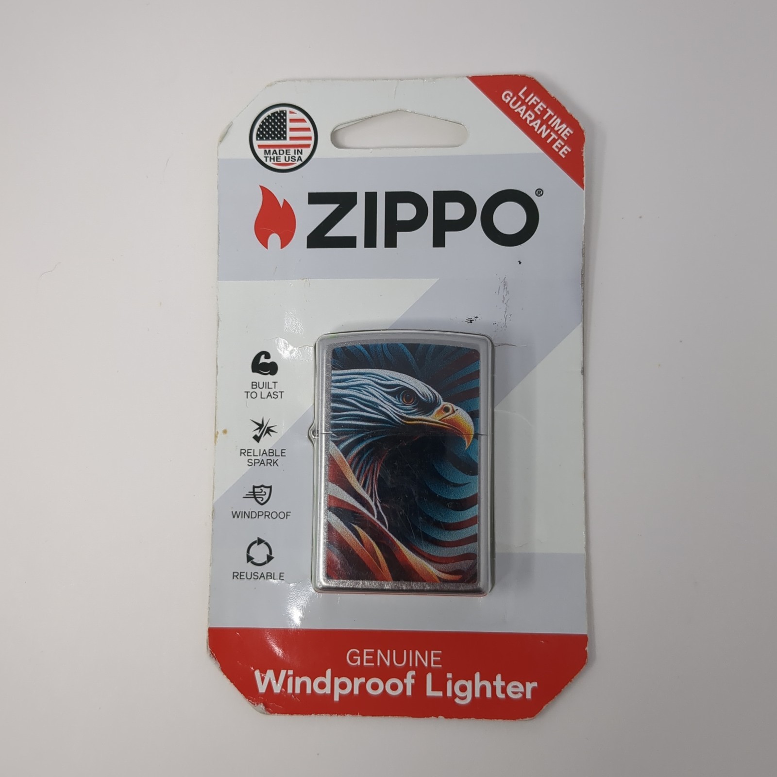 Zippo Eagle Stripes Pocket Lighter New In Box Windproof Lighter Made In USA