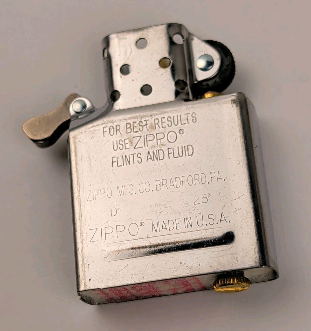 ZIPPO Lighter INSERT, Chrome Plated REPLACEMENT (No Outer Case), NEW – 2025