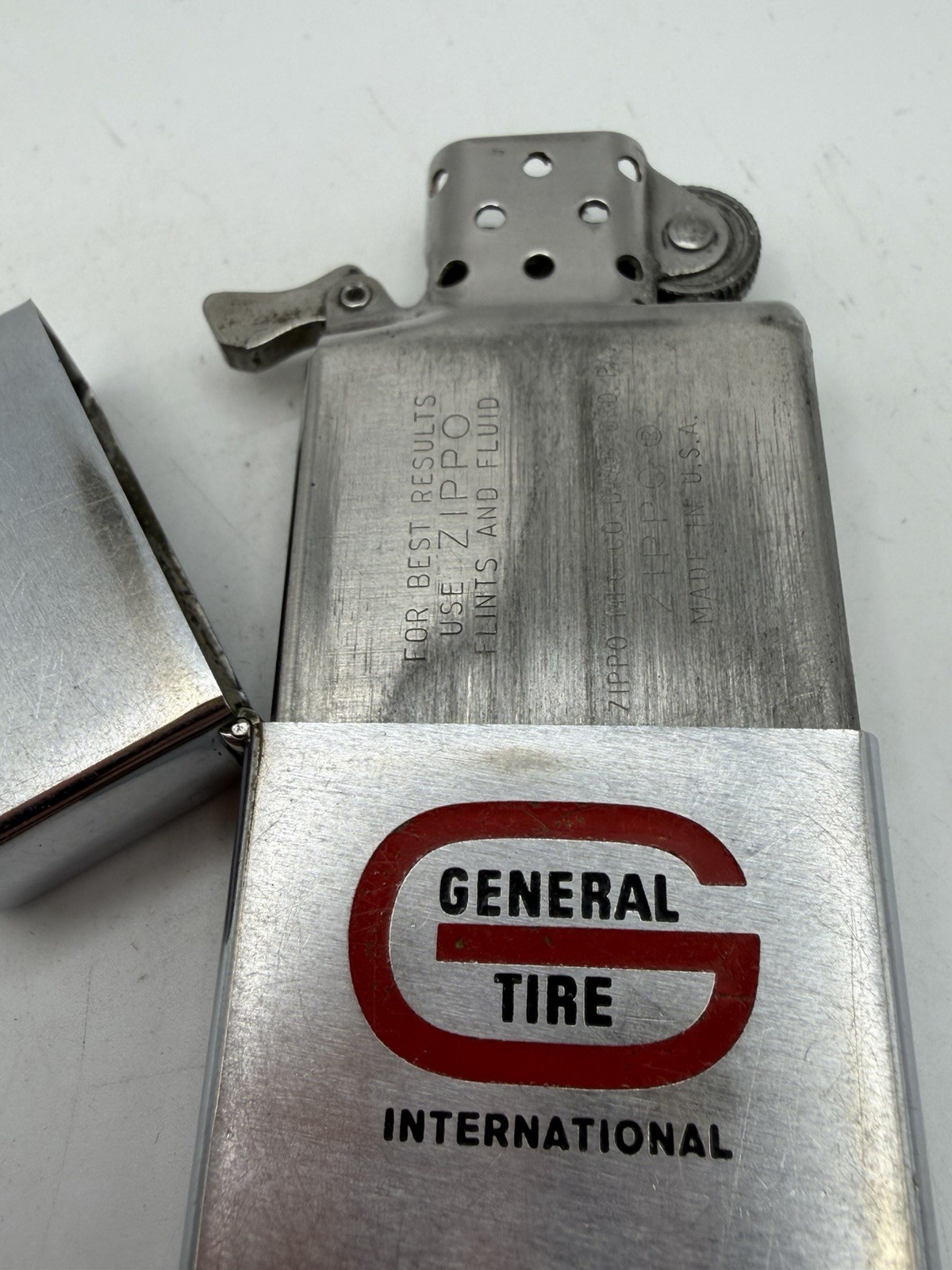 Vintage 1978 General Tire International Advertising Chrome Zippo Lighter
