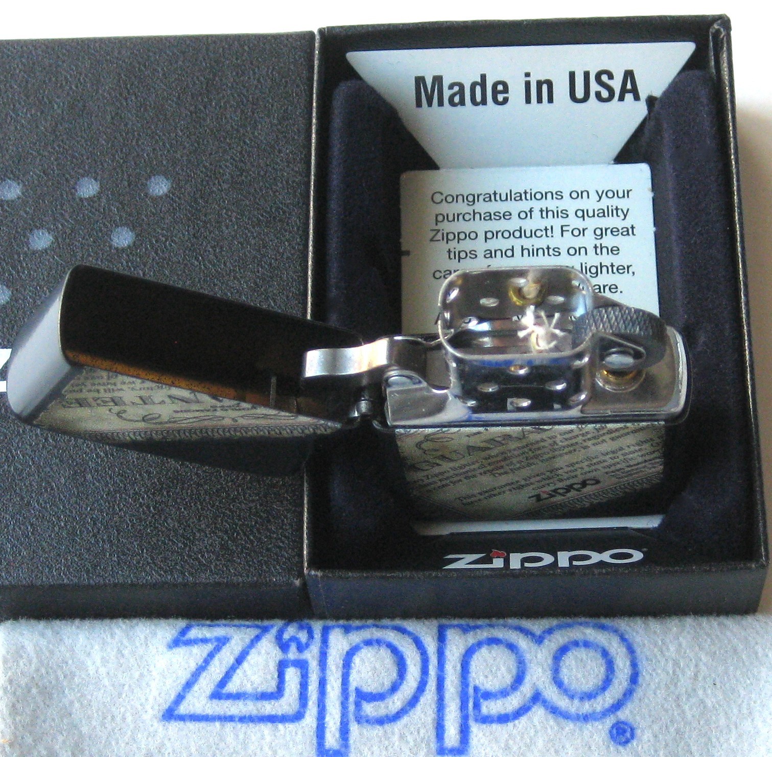 ZIPPO PREVIOUSLY COLLECTED Not Used ADVERTISING Lighter LIFETIME GUARANTEE 2012