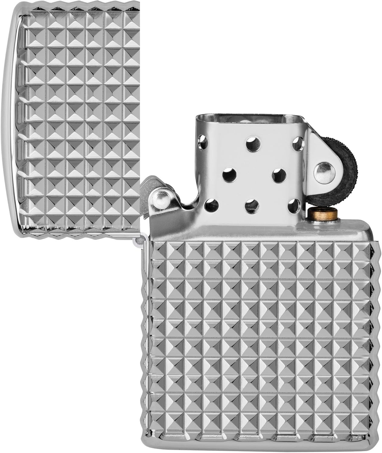 Zippo Geometric Diamond Design MultiCut Armor High Polish Chrome 48880