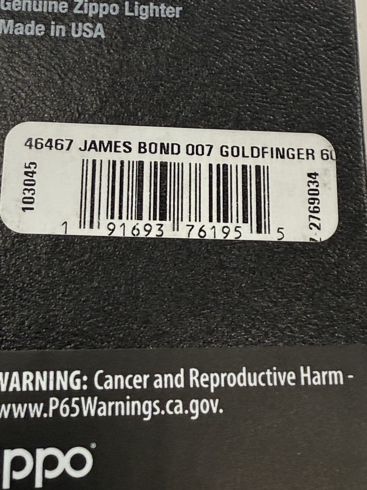 ZIPPO 2024 JAMES BOND 007 GOLDFINGER BRASS ARMOR LIGHTER SEALED IN BOX G251
