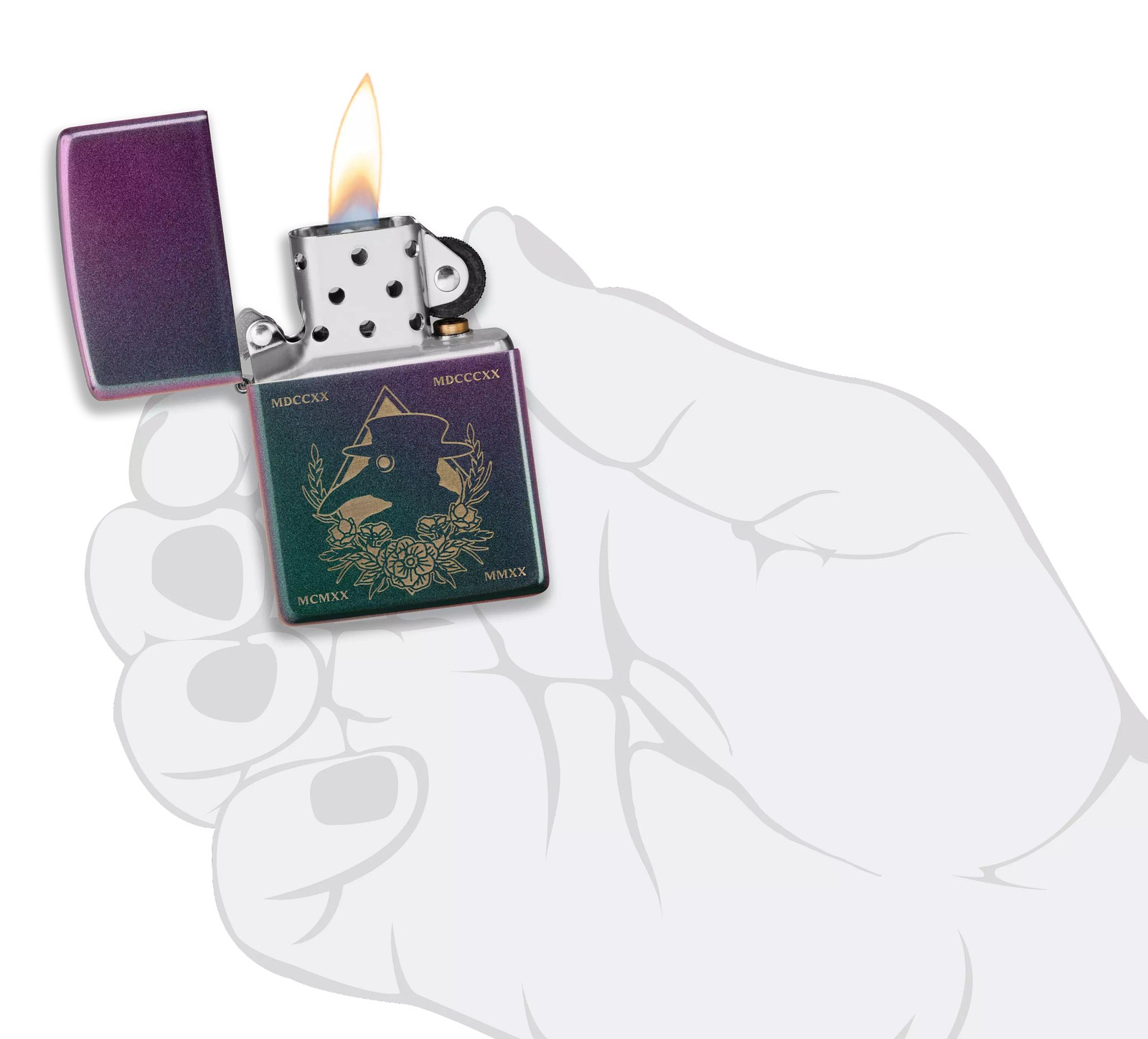 Zippo Plague Doctor Mask Iridescent Windproof Pocket Lighter, 49146-081160