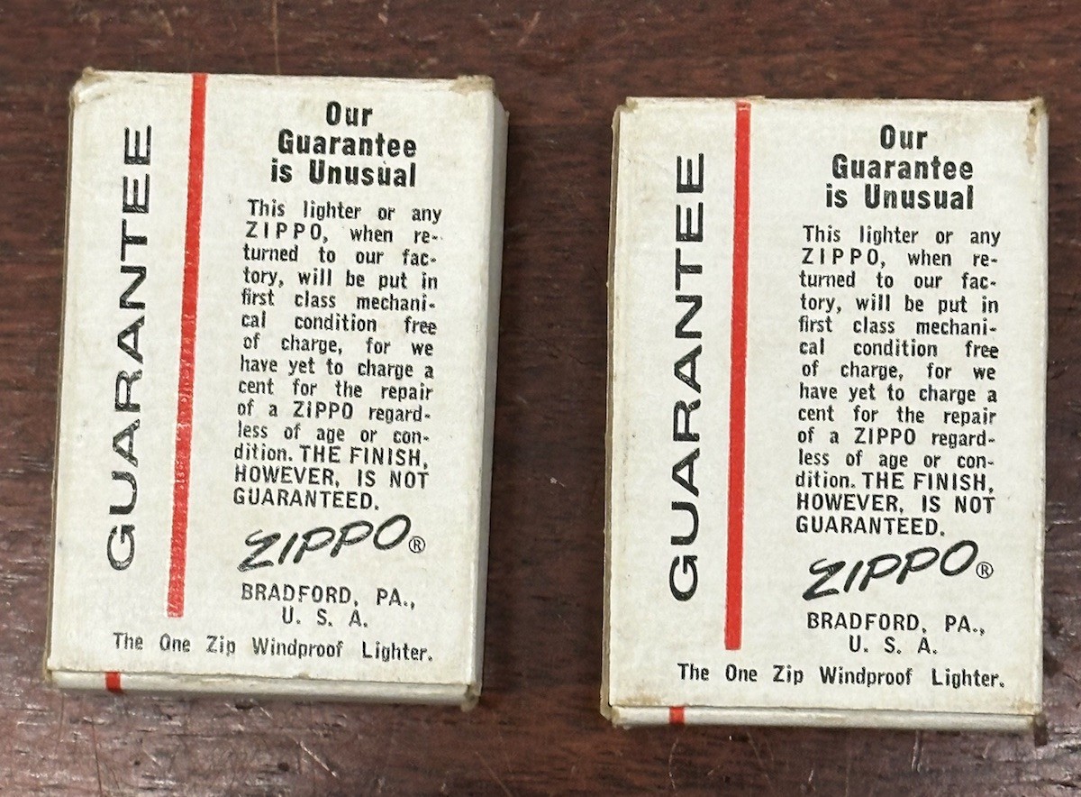VTG ZIPPO BOXES 1 5/8in. x 2 3/8in.
