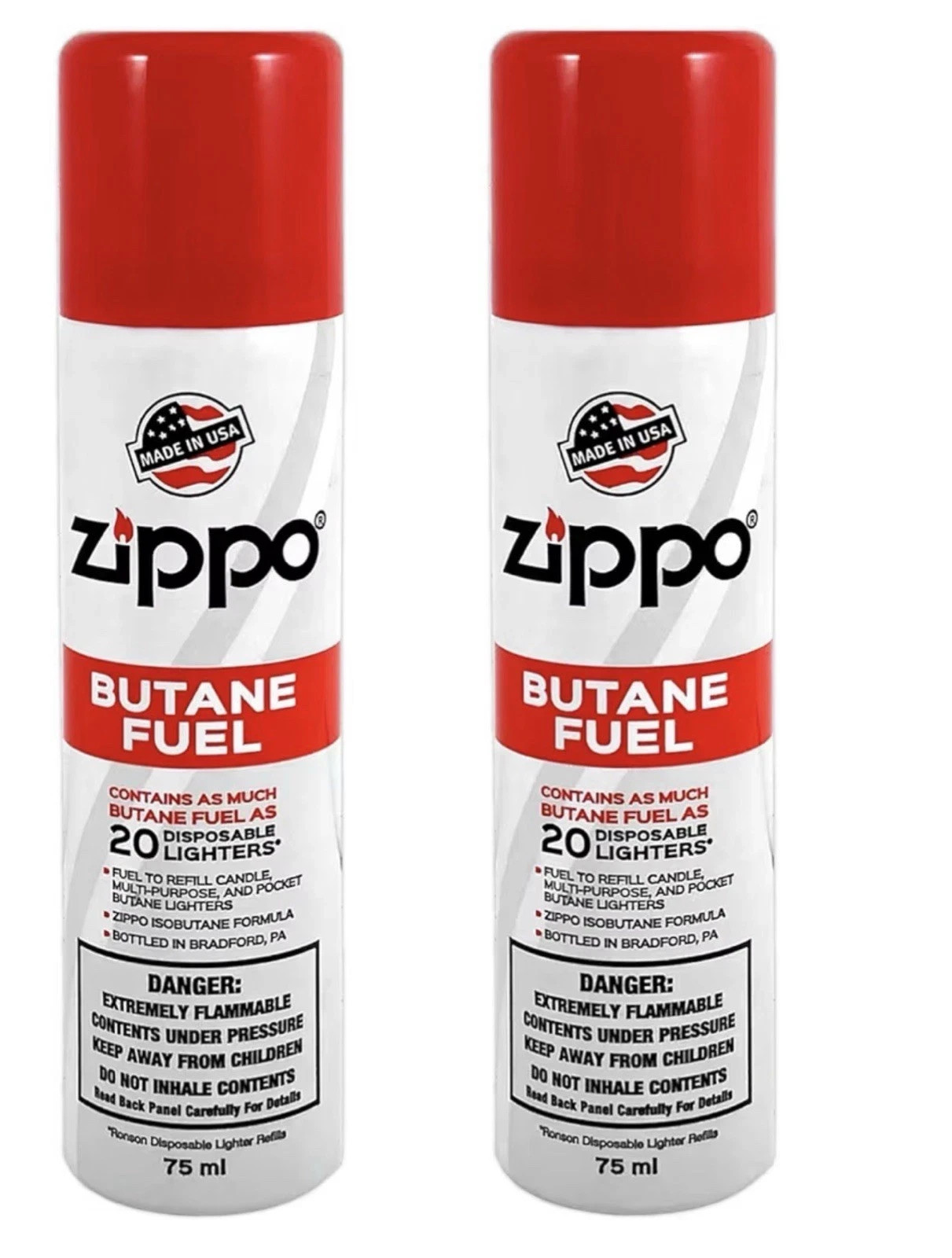 ZIPPO BUTANE FUEL 2.5oz 75 ml Lighter Fluid (PACK OF 2)