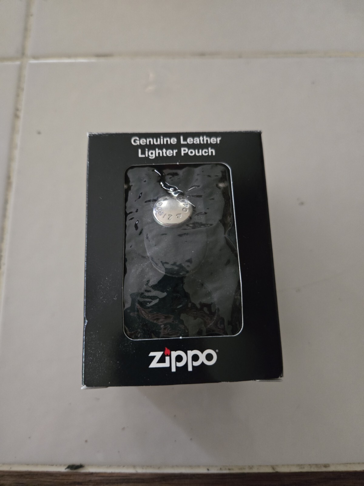 Black Leather Zippo Pouch. Belt Loop. Button Close