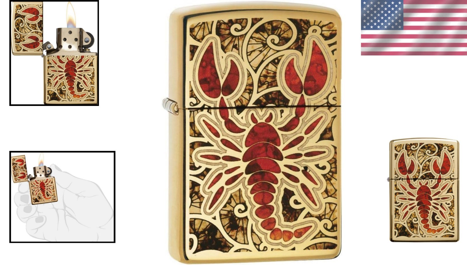 Crafted in the USA Windproof Brass Lighter – Includes Manual and Gift Packaging