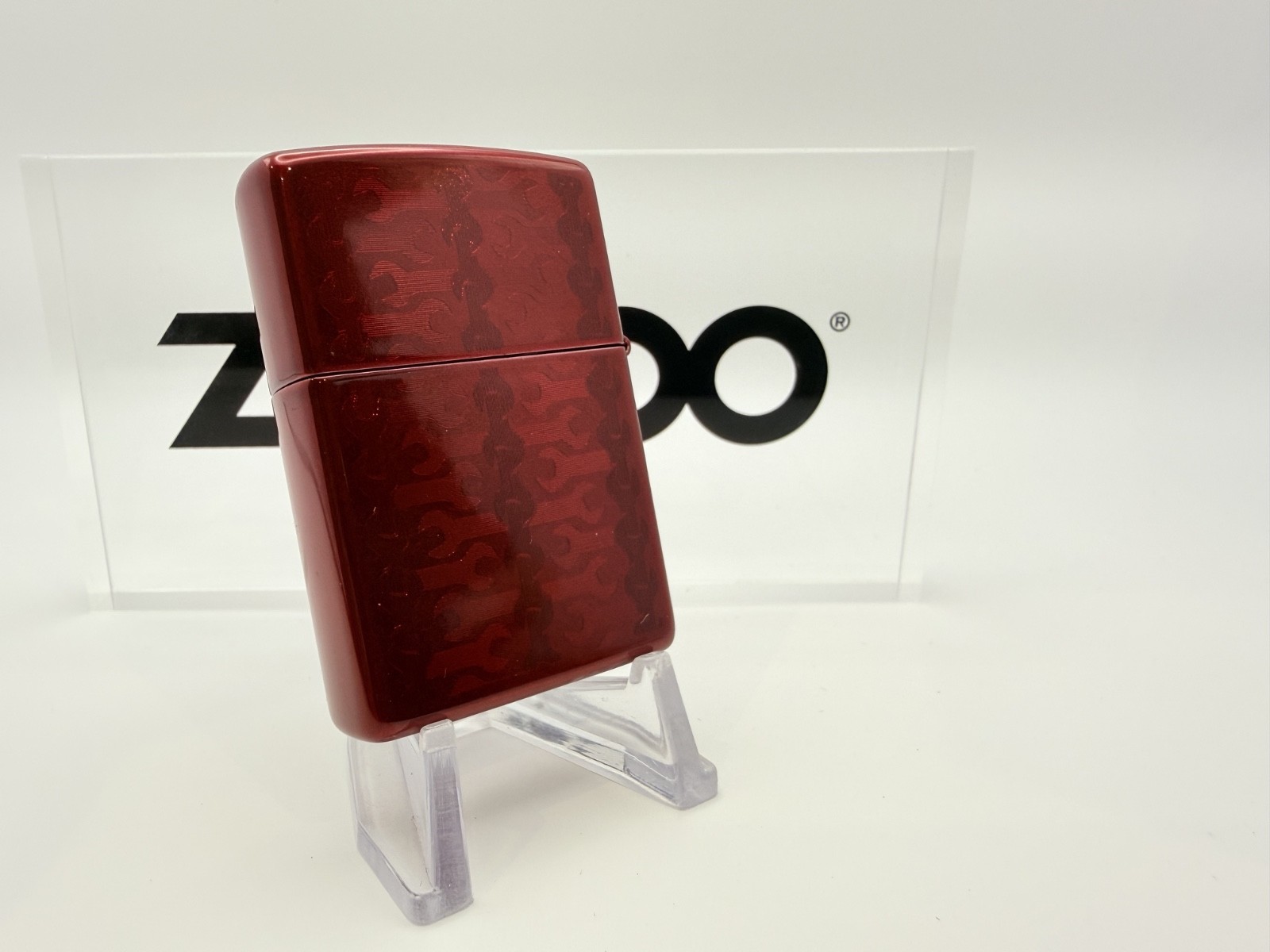 GENUINE ZIPPO LIGHTER RED SPANNER DESIGN SNAP ON COLLECTABLE BOXED & NEW