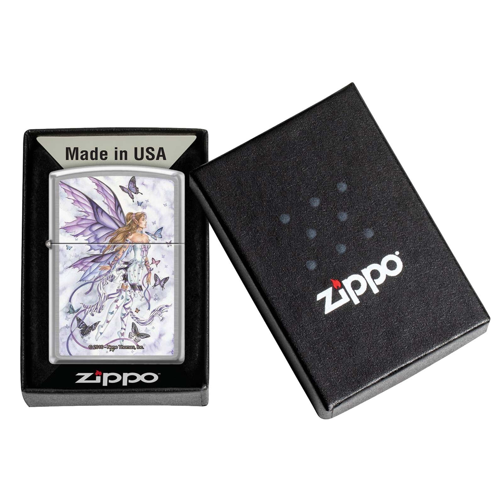 Lavender Serenade by: Nene Thomas – Brushed Chrome Zippo Lighter