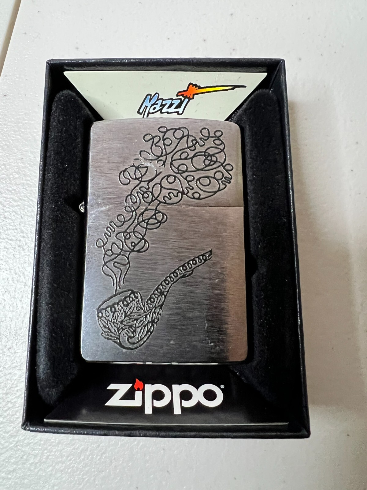 Zippo Classic tobacco pipe Kazi Silver Stainless Smoke Lighter Regular Case