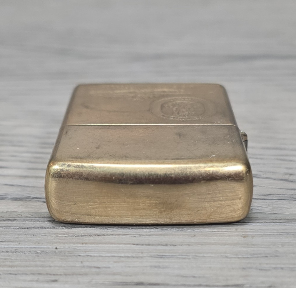 Vtg 1993 USS Antrim FFG-20 US Navy Brass Zippo Lighter With Original Plastic Box
