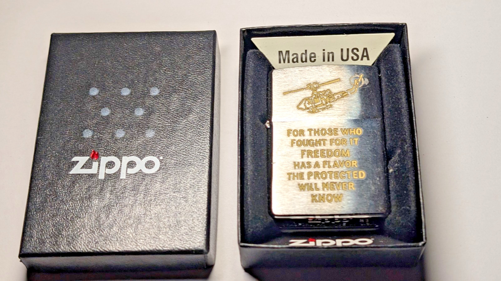 Zippo Lighter Vietnam War Trench Art Design Freedom Has A Flavor 2023