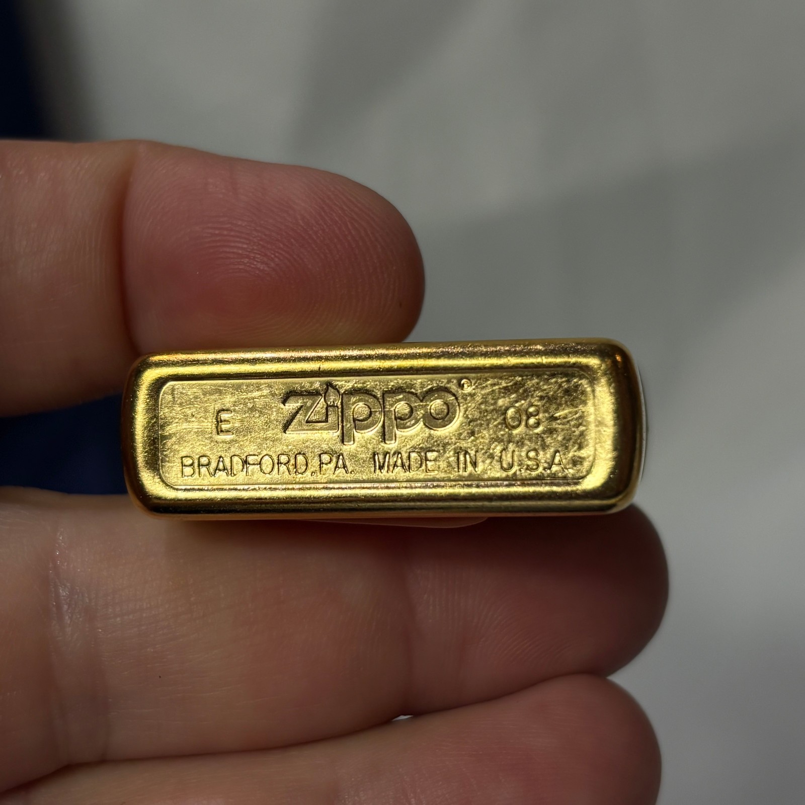 2008 Zippo Lighter Antique Brass Sticker Sealed In Case