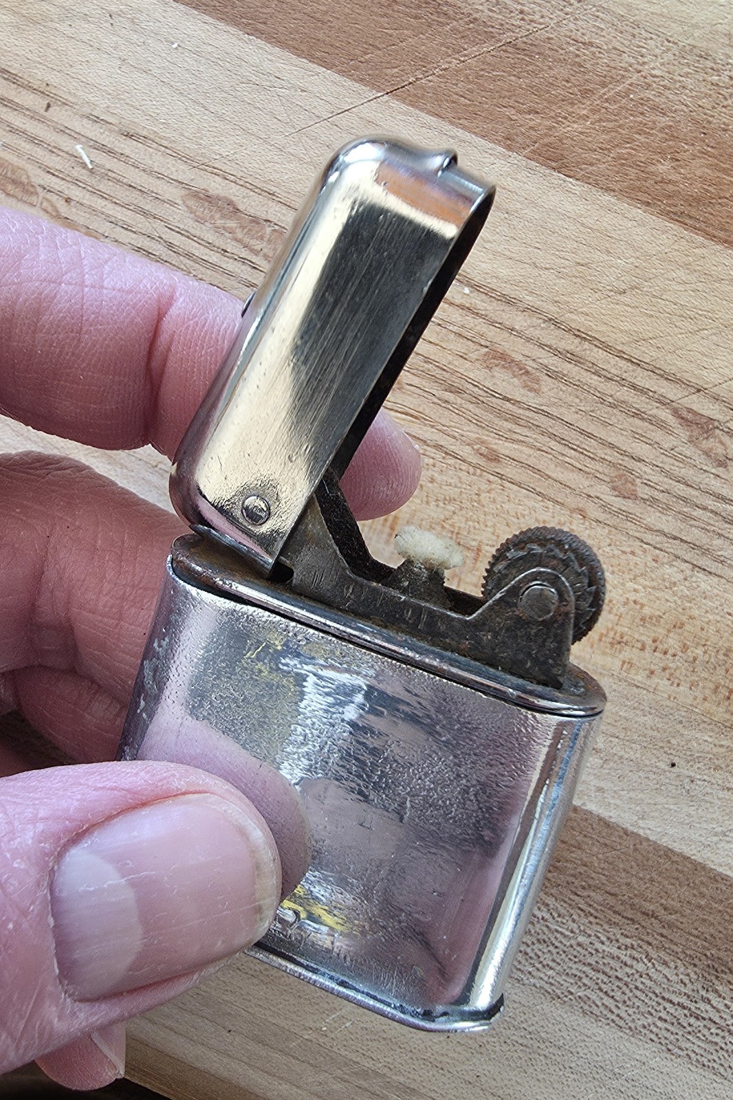 1925 Vintage Lighter Licence Plate Sparking Rare ALUMINIUM Helmet FRANCE BEAUTY