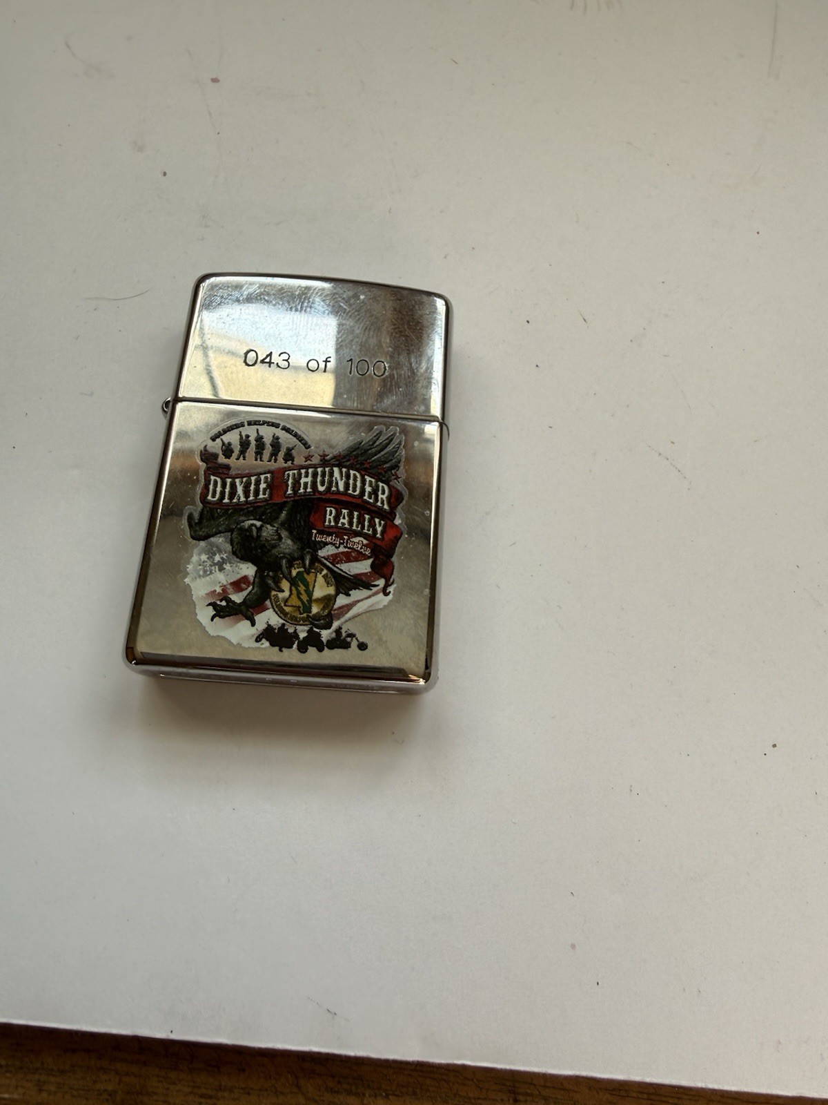 Limited Edition Dixie Thunder Rally Zippo Lighter No 43 of 100