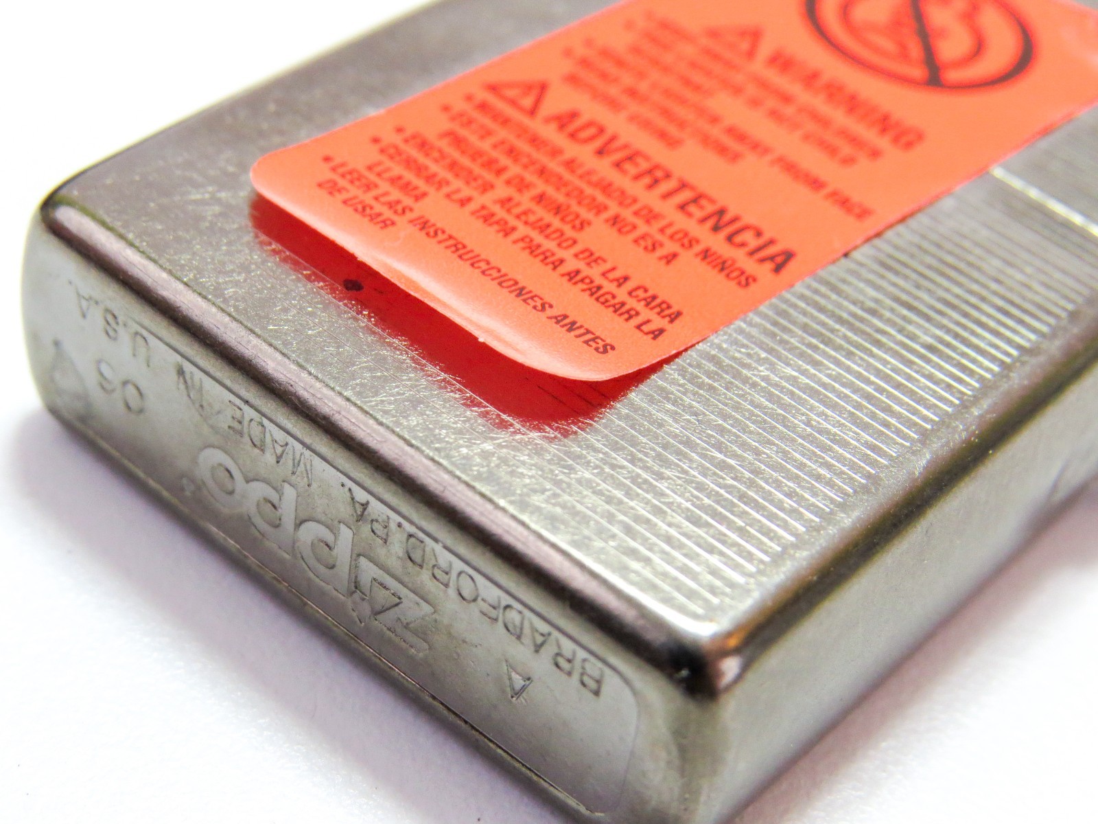 Zippo 2006 Horizontal Stripes Sealed Cigarette Lighter, Plastic Case/Book
