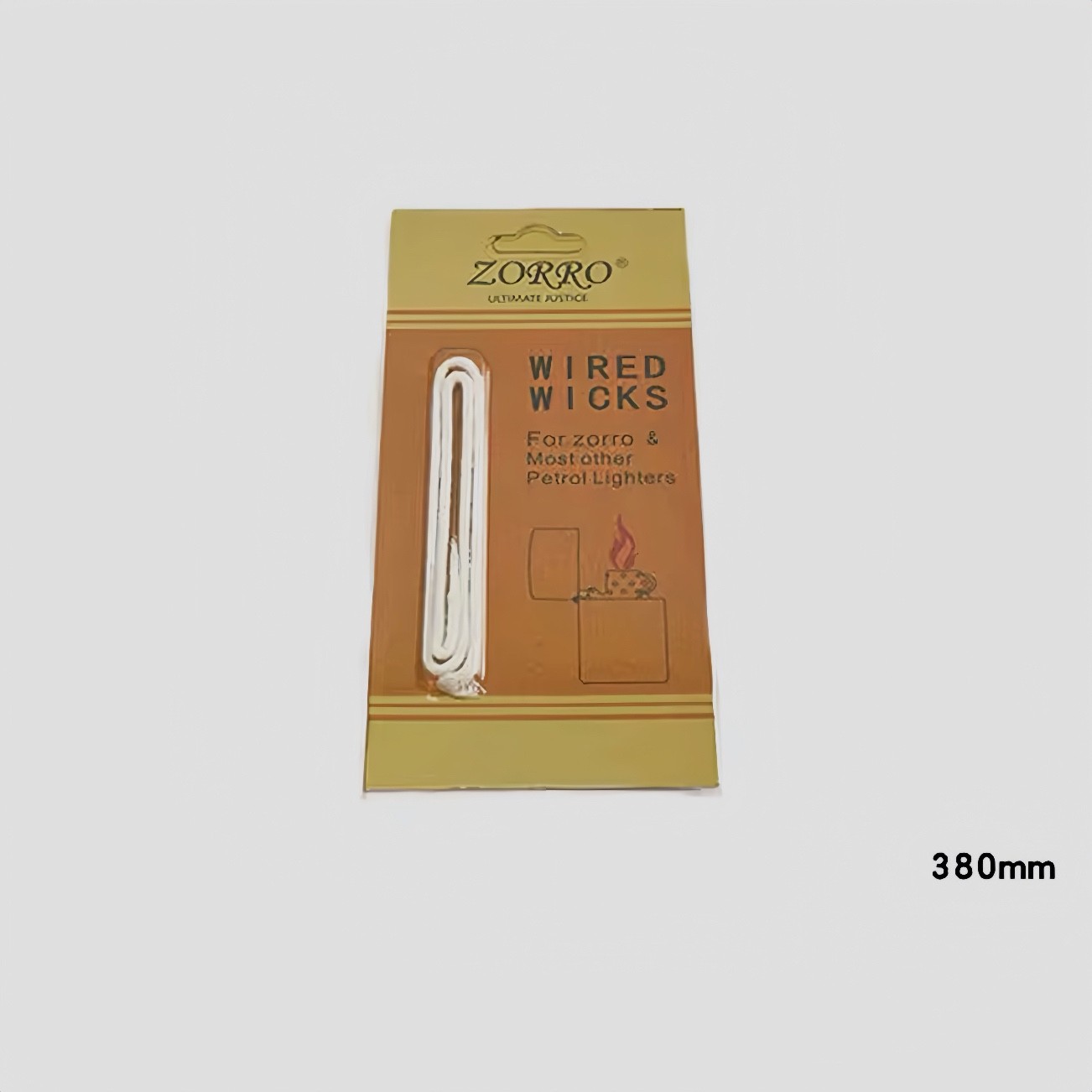 2-Pack Lighter Wick Cotton Core with Wire 38cm Refill FOR Zippo Zorro Inserts