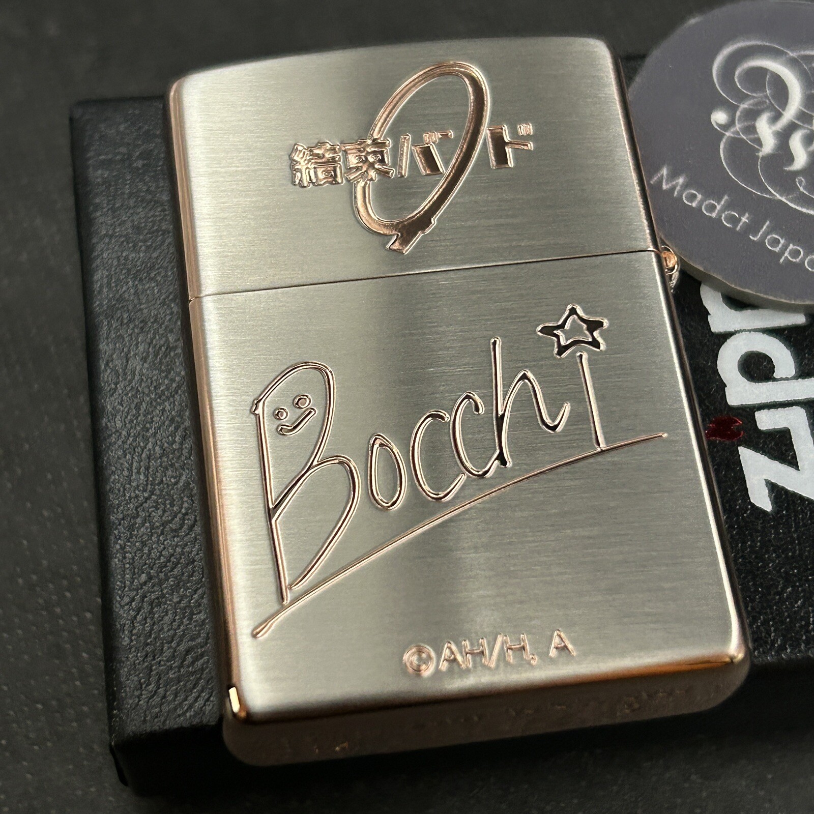 Zippo Bocchi The Rock Hitori Goto Pink Silver 3 Sided Etching Lighter JP
