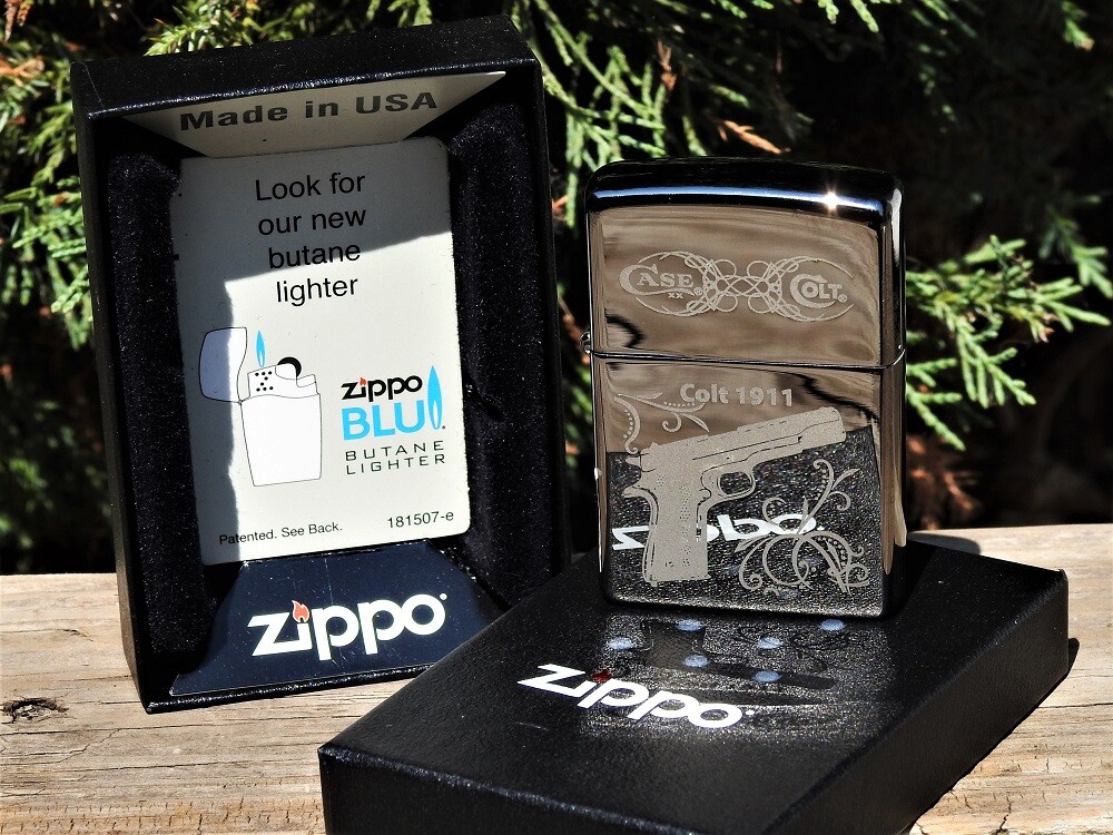 Zippo Lighter – Colt 1911 Pistol – Case XX Knives – M1911 A1 – Firearms – ZPCT09