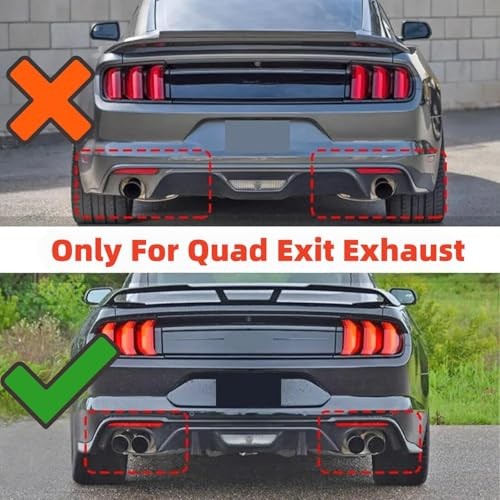 Rear Bumper Diffuser for Ford Mustang GT W/Quad For Quad Exhaust Version