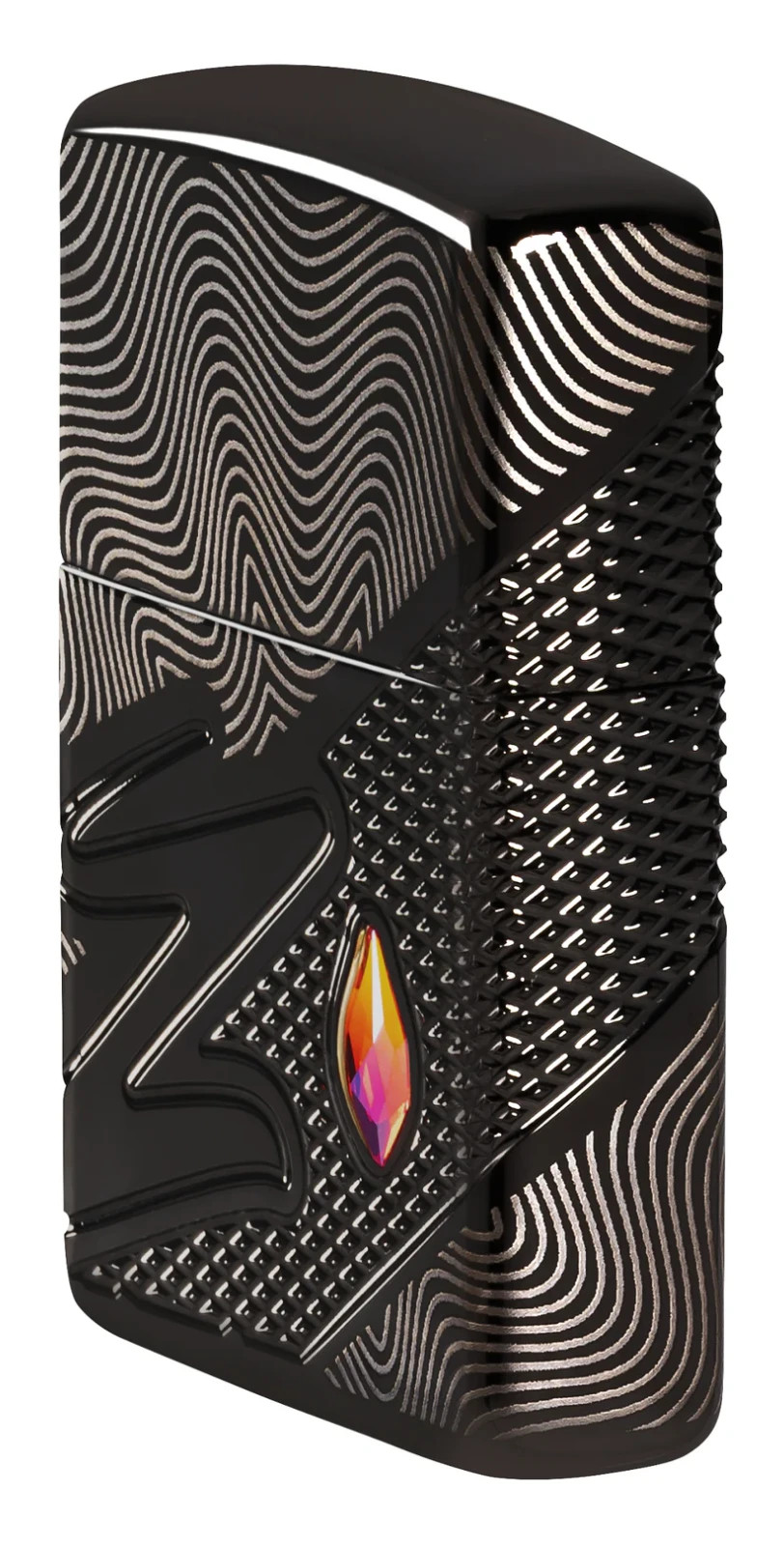 Zippo Z Crystal Design Armor® Texture High Polish Black MultiCut Design 46928