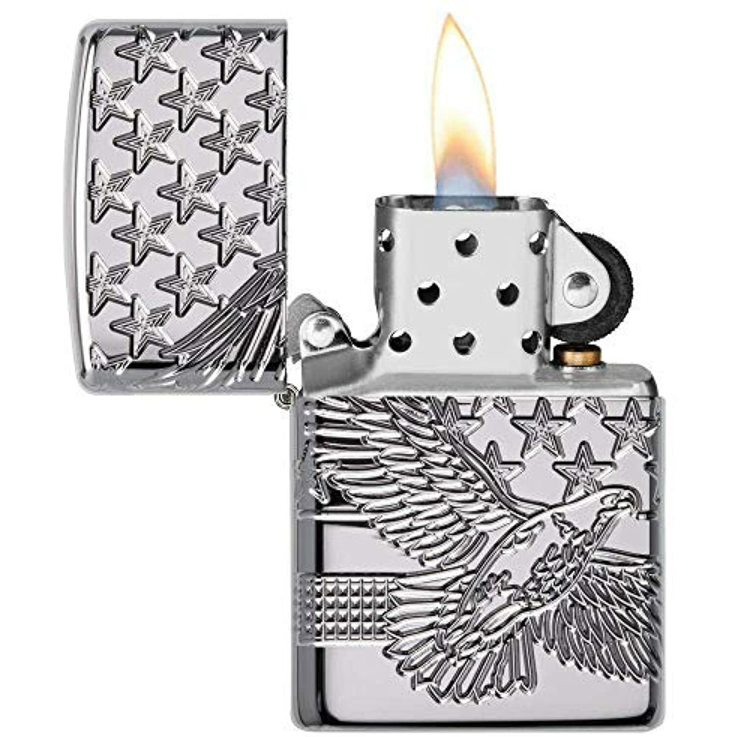 ZIPPO Patriotic Eagle High Polish Armor Wall WindProof Lighter NEW 49027