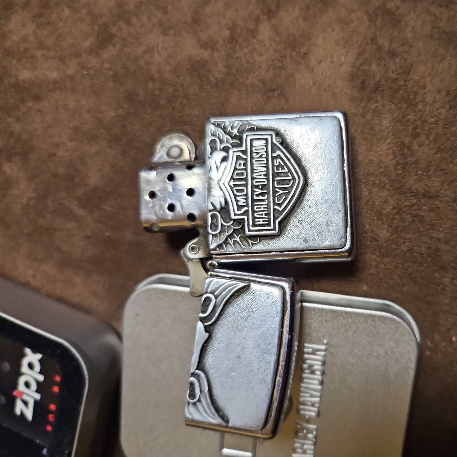 Zippo Harley Davidson Iron Eagle Chrome Silver Vintage Zippo Lighter
