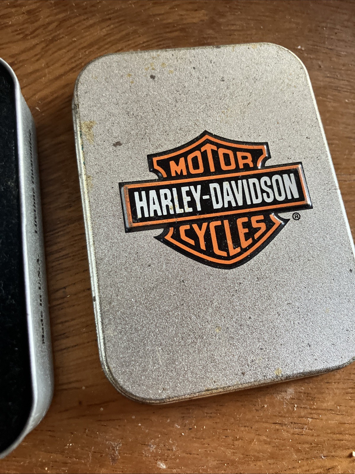 Zippo Harley Davidson Logo Silver Brushed Lighter Used 2006 Works Needs Flint