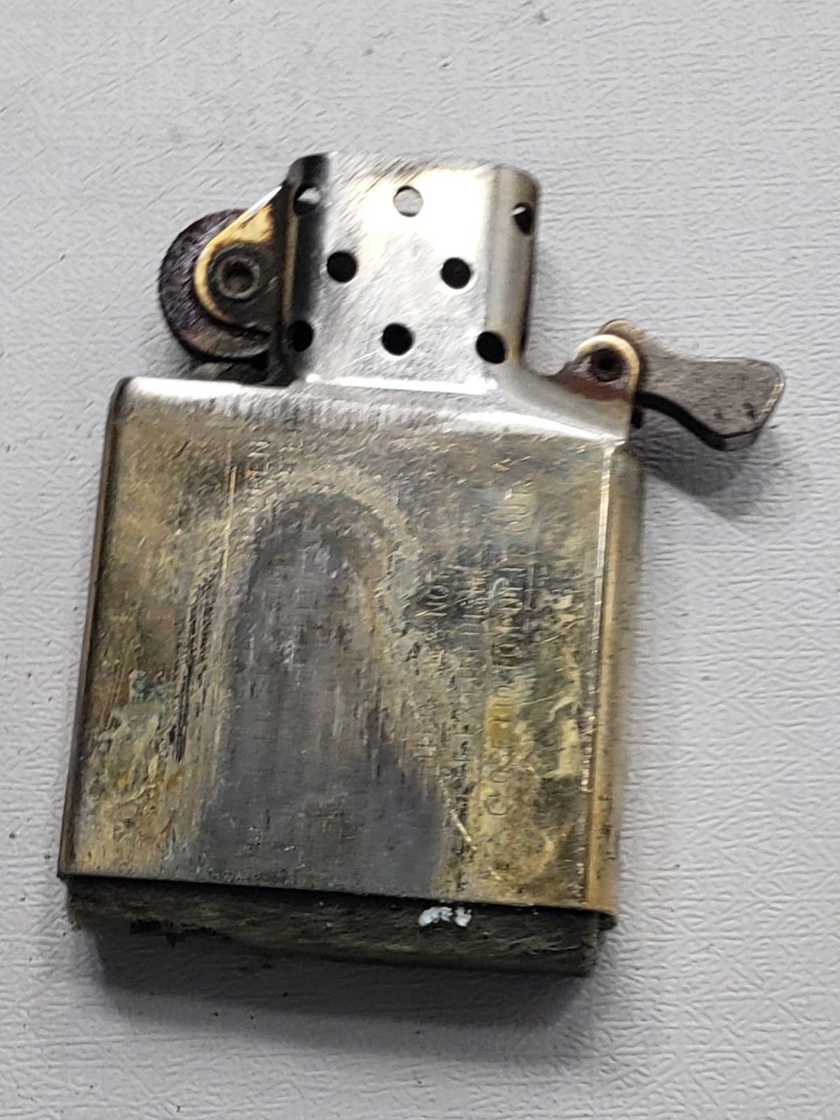 Vintage 1989 Zippo Solid Brass Lighter Patina Finish Bradford PA USA Untested