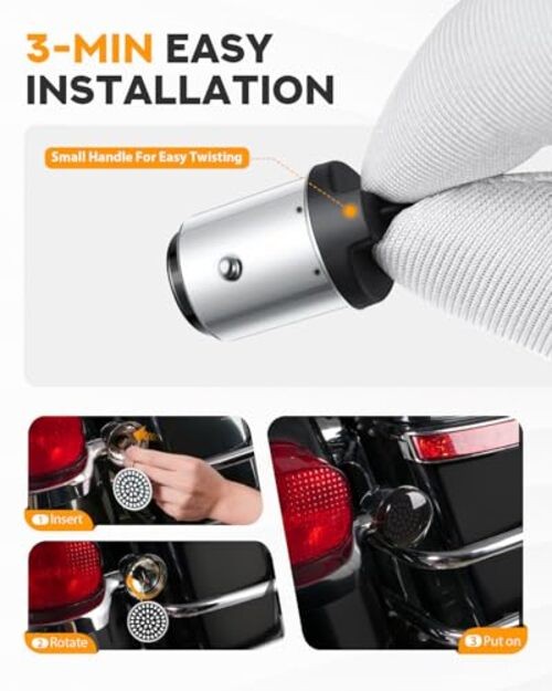 New 1157 LED Motorcycle Rear Turn Signals Bulbs 2 Inch Bullet Lights with