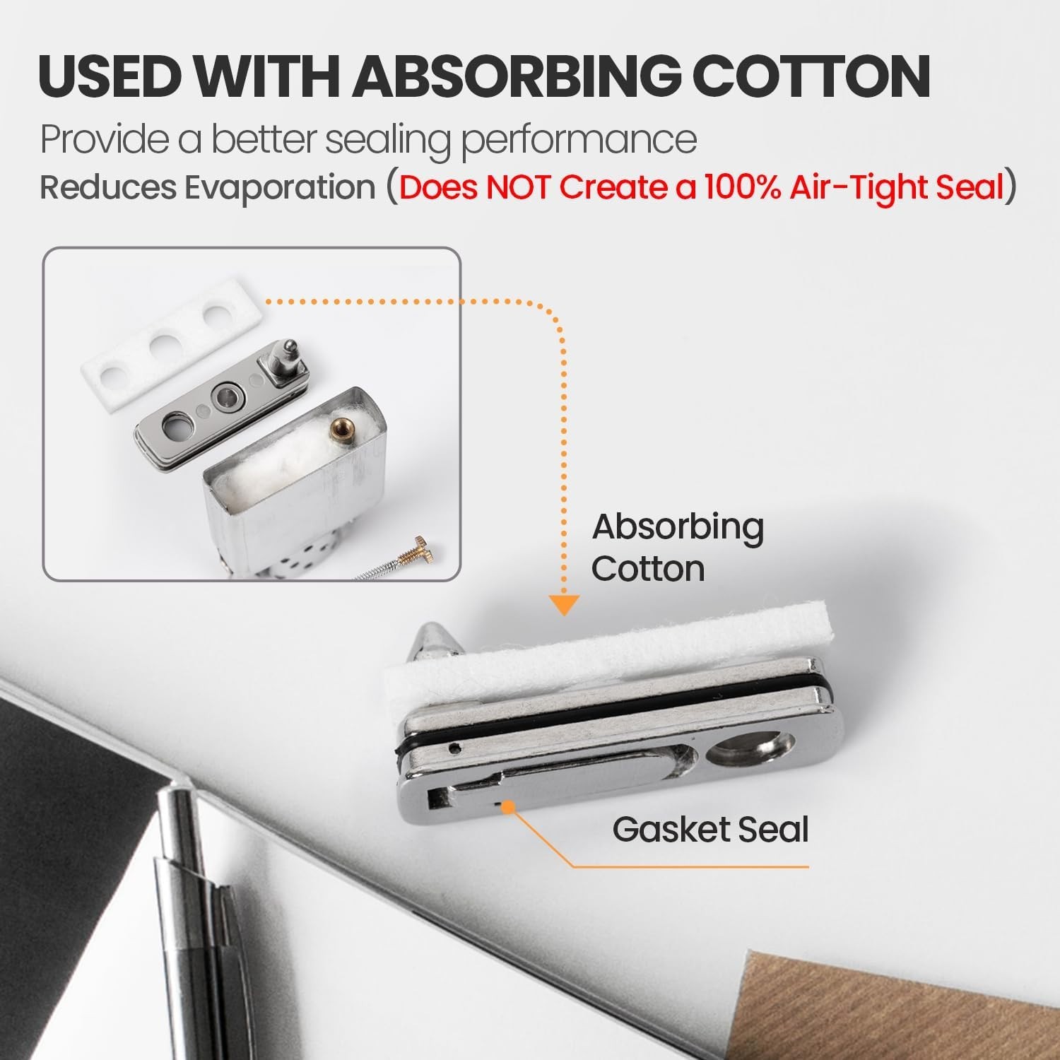 Essential Lighter Gasket Seal & Metal Repair Kit with Cotton Pad – Fits Zippo