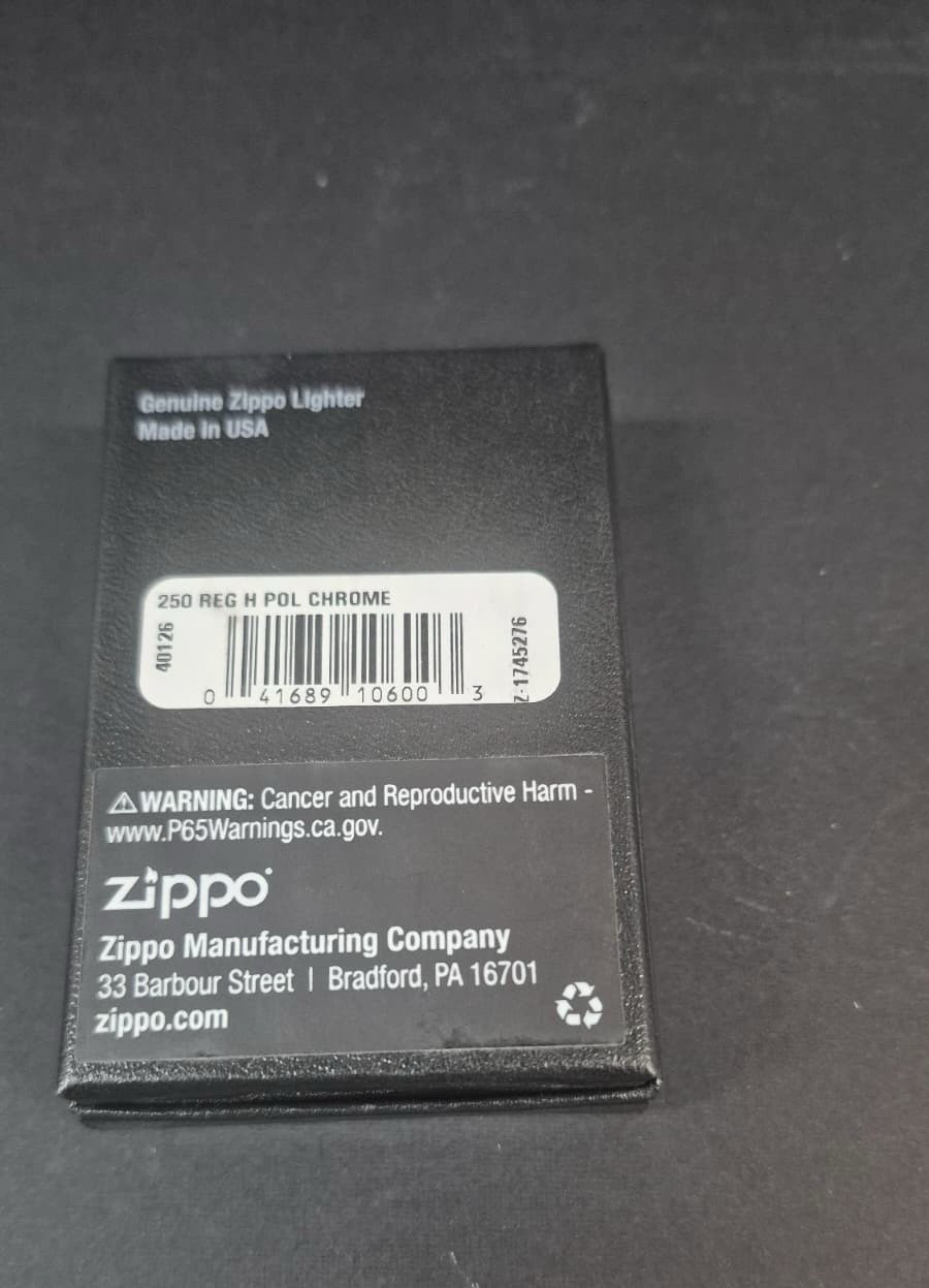 Zippo 250 Classic High Polish Chrome Pocket Lighter Engraved Demaio w/ box
