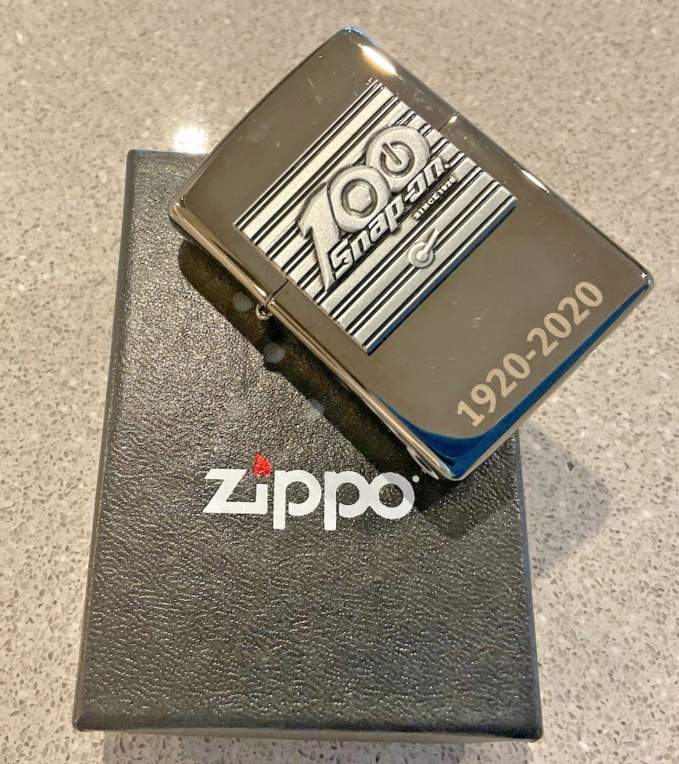 Brand New 2019 ZIPPO Lighter SNAP ON ANNIVERSARY 100 Years (1920-2020) Black Ice