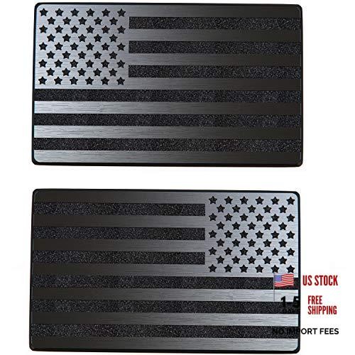 USA Flag Magnet Decals for Cars Trucks – 2pcs Forward & Reverse 5″x3″ – Black