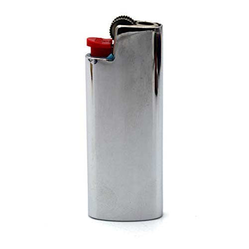 Metal Lighter Case Cover Holder Pouches for BIC Mini Size Lighter Type J5 Silver