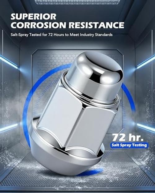 Lug Nuts with Cone Seat, 3/4″ 19mm Hex 1/2″-20 Silver 20Pcs 1.38″Long