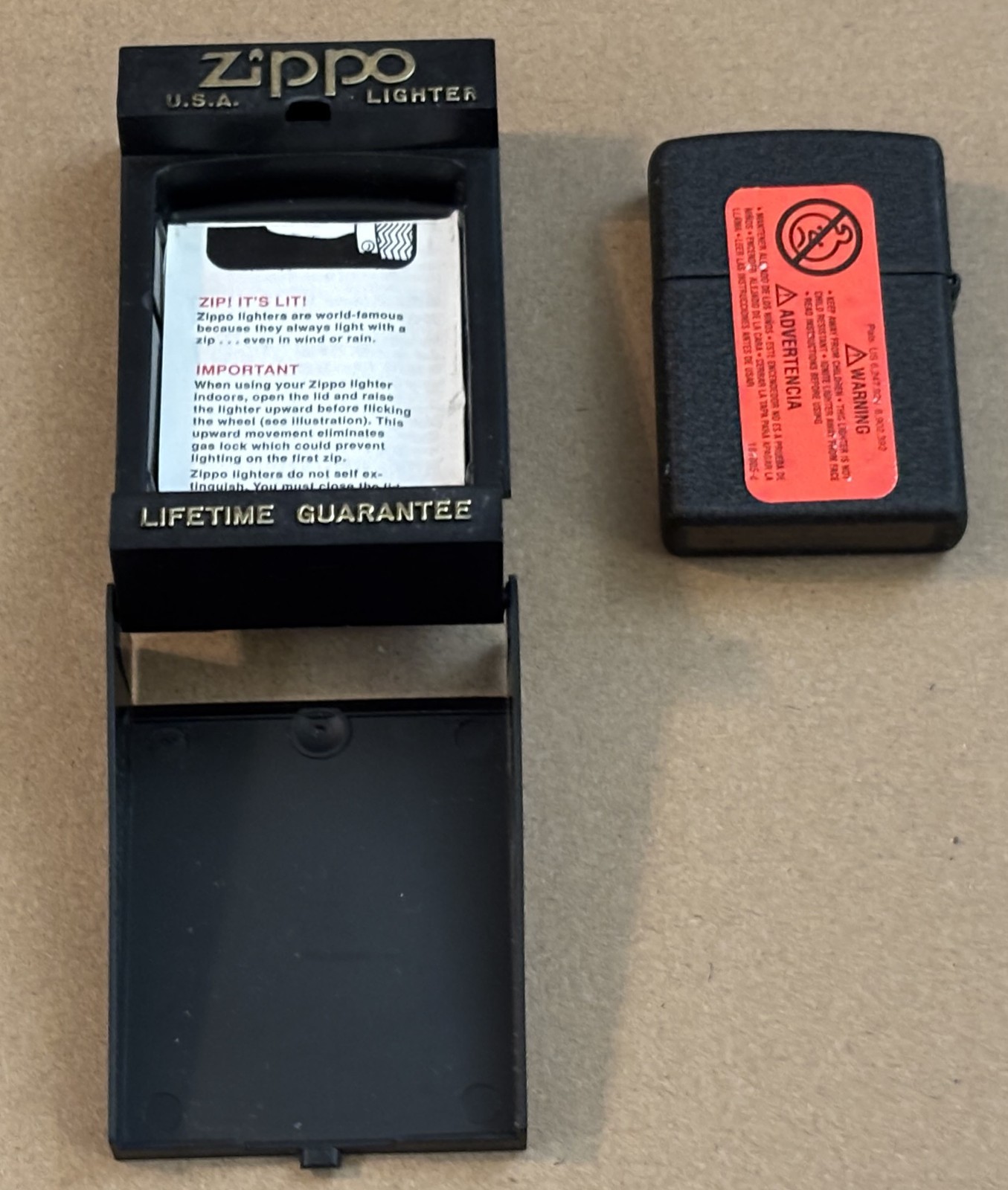 📌Unfired 2012 Zippo Lighter – F•12 Date Code – Black Matte Factory Safety Seal