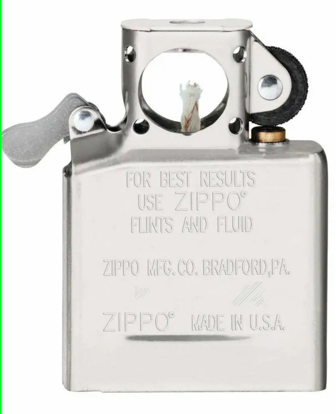 New Chrome Replacement Zippo Lighter Pipe Insert Only ~ Unfired