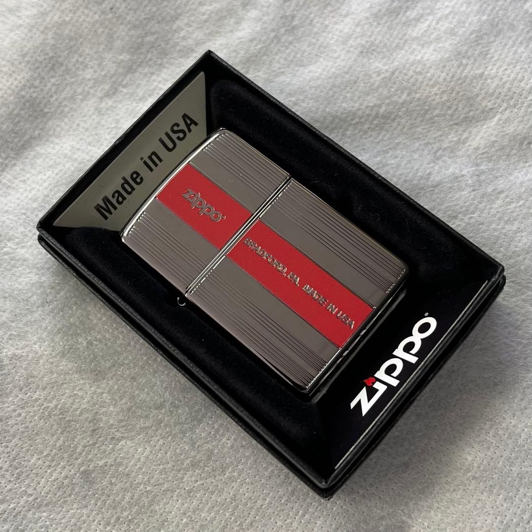ZIPPO Line Black Red Lighter with Box and Guarantee New