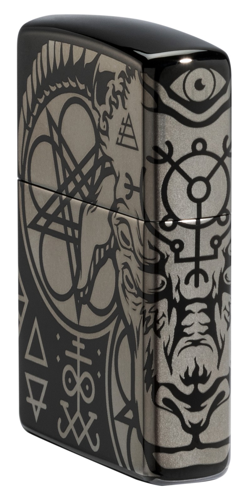 Zippo Occult Design High Polish Black Windproof Pocket Lighter, 24756-087085